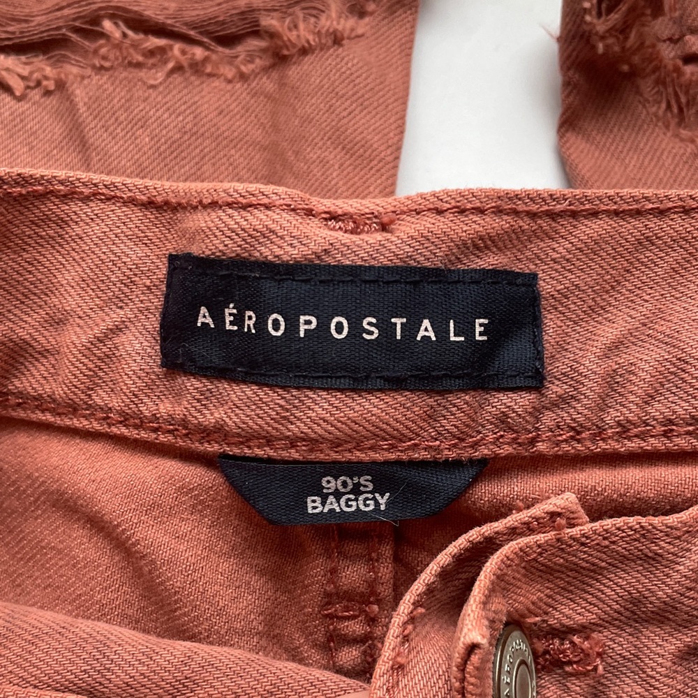 Aeropostale Coral-Peach Frayed Hem Jeans